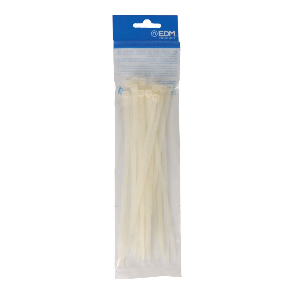 Bridas natural 4,6 x 203 mm nylon alta calidad, bolsa 25 uds