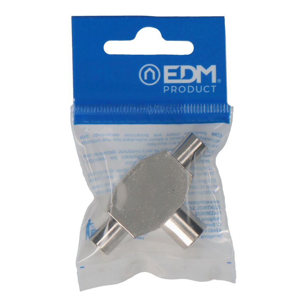 Ficha tripla 1 femea + 2 machos metalico extra EDM embalado - Image 2