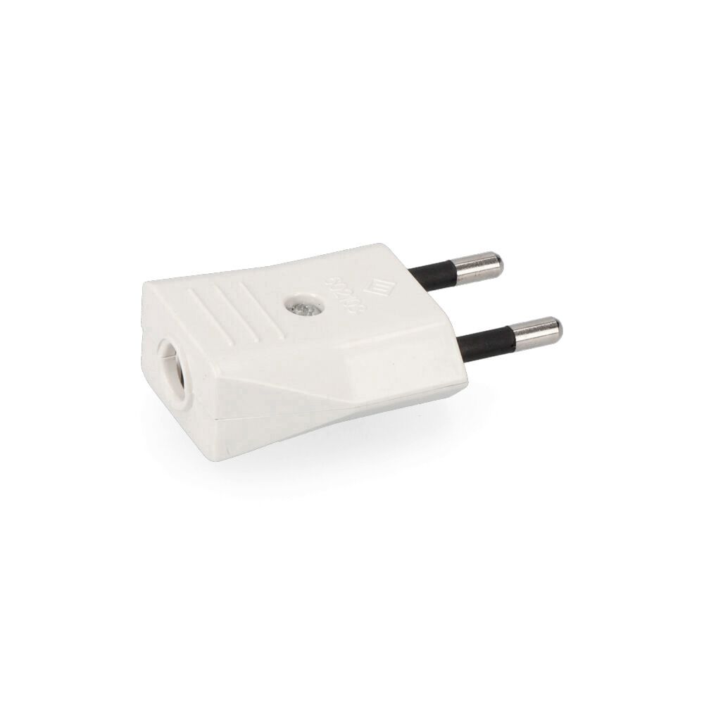 Ficha 10A 250V branca 4mm (retractilada) EDM