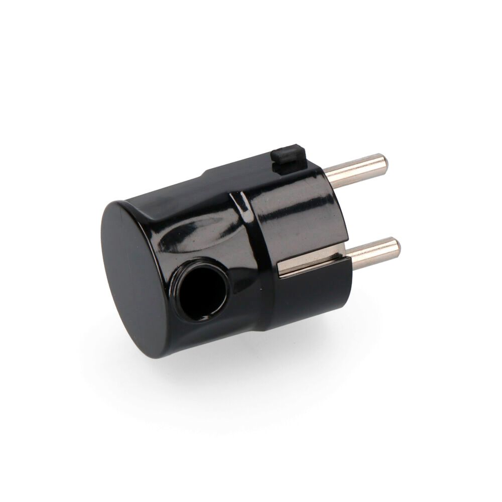 Ficha tipo F T/TL 16ASAÍDA lateral 4,8mm preta (retractilada) EDM