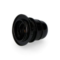 Casquilho semi-rosca E27 homologado + anilha (retractilado) preto EDM