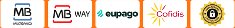 Meios de pagamento aceites: Multibanco, MB WAY, eupago, Cofidis
