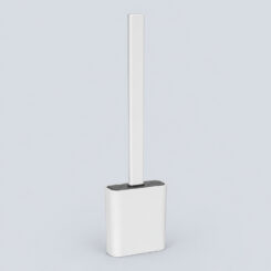 Porta-escova de sanita Zalana, branco, 9,8 x 4 x 35,5 cm