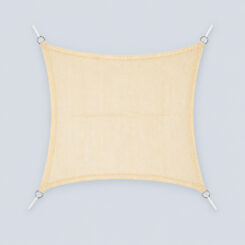 Toldo de vela quadrado bege 3,6 x 3,6 m